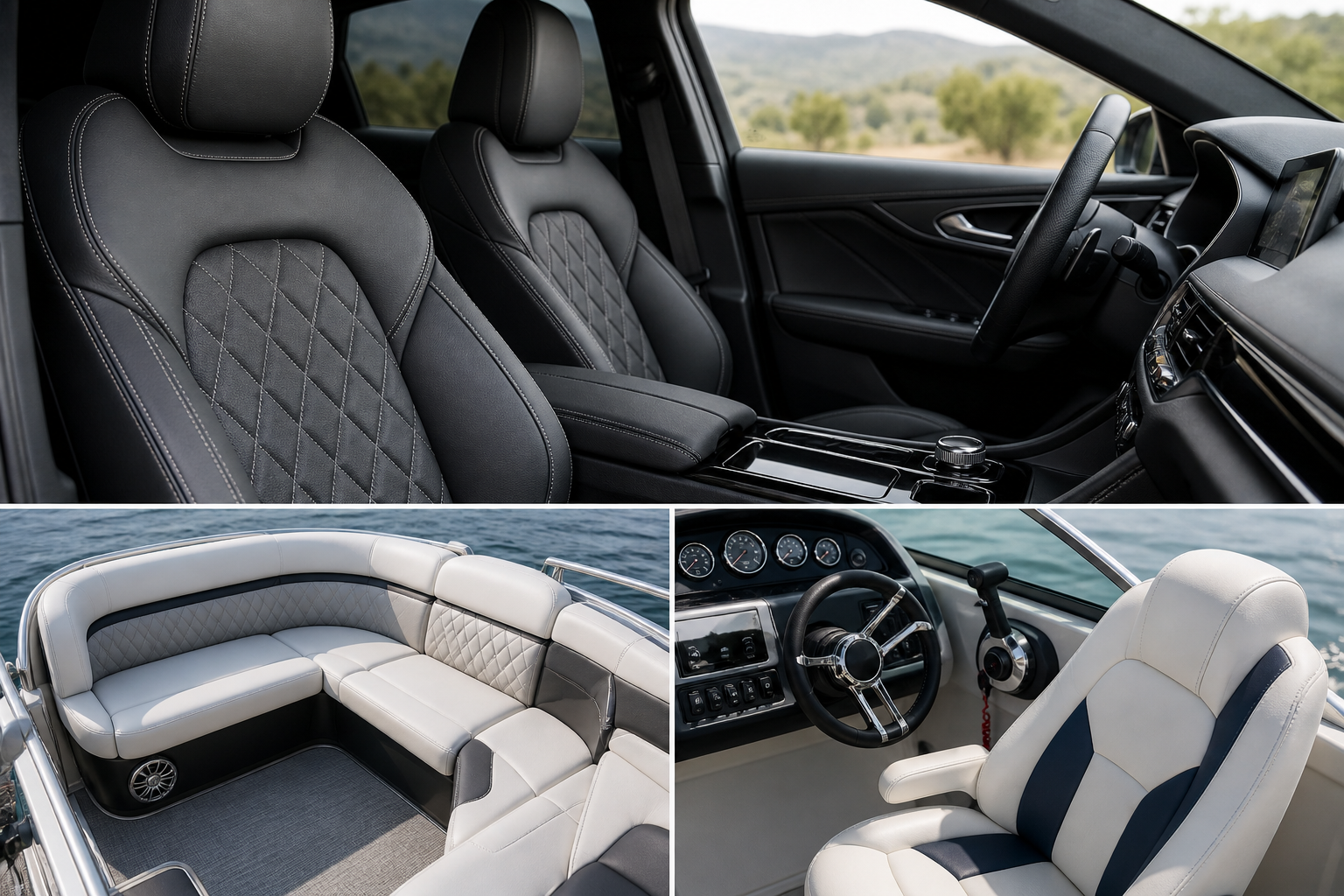 Automotive and marine upholstery — car interior and boat